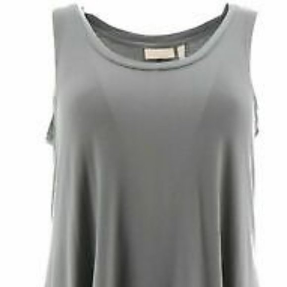 NWT LOGO LAYERS ASYMMETRICAL STEEL GREY TANK PXS - Picture 2 of 6